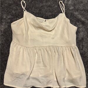 American Eagle Outfitters Cream Cowl Neck Spaghetti Strap Top